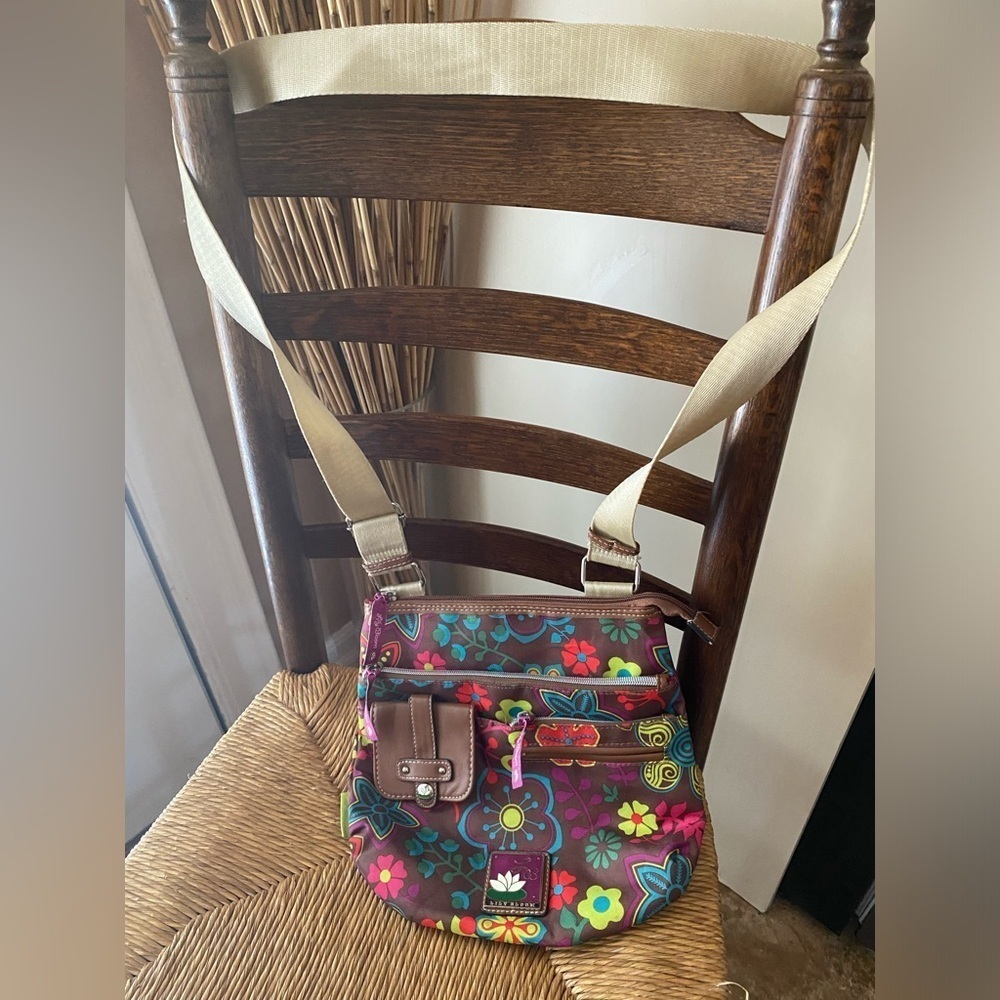 Lily Bloom Womens CROSSBODY BAG Boho Chic Vibrant Whimsy Floral Hobo satchel